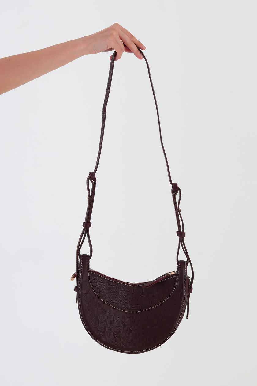 Venüs Yarım Ay Çapraz Çanta - Bordo