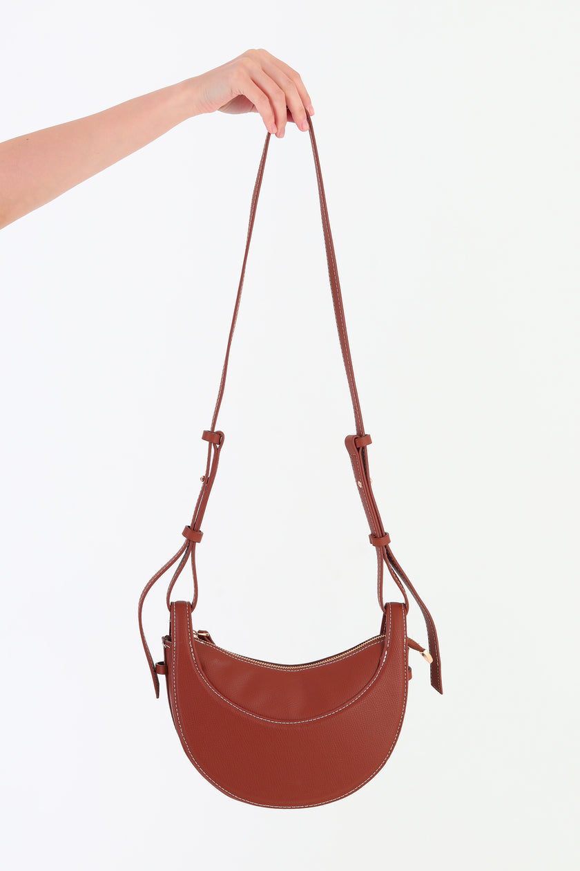 Venüs Yarım Ay Çapraz Çanta - Taba