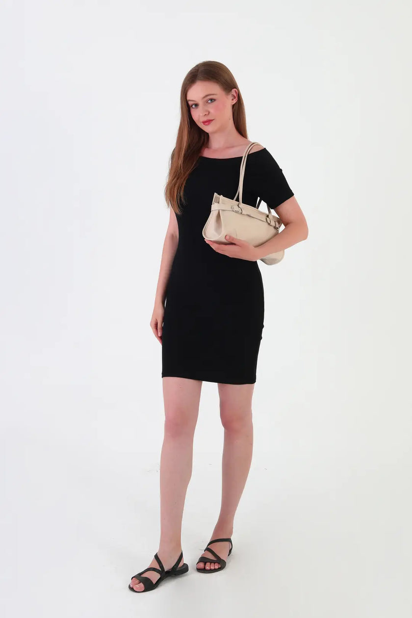 Renna Suni Deri Baget Çanta Krem