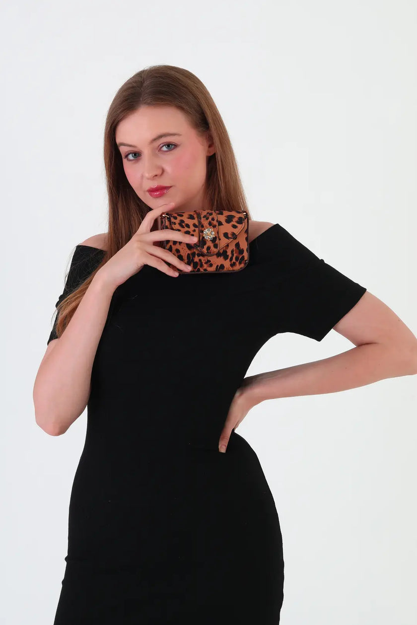 Rummel Zincirli Mini Çanta Leopar