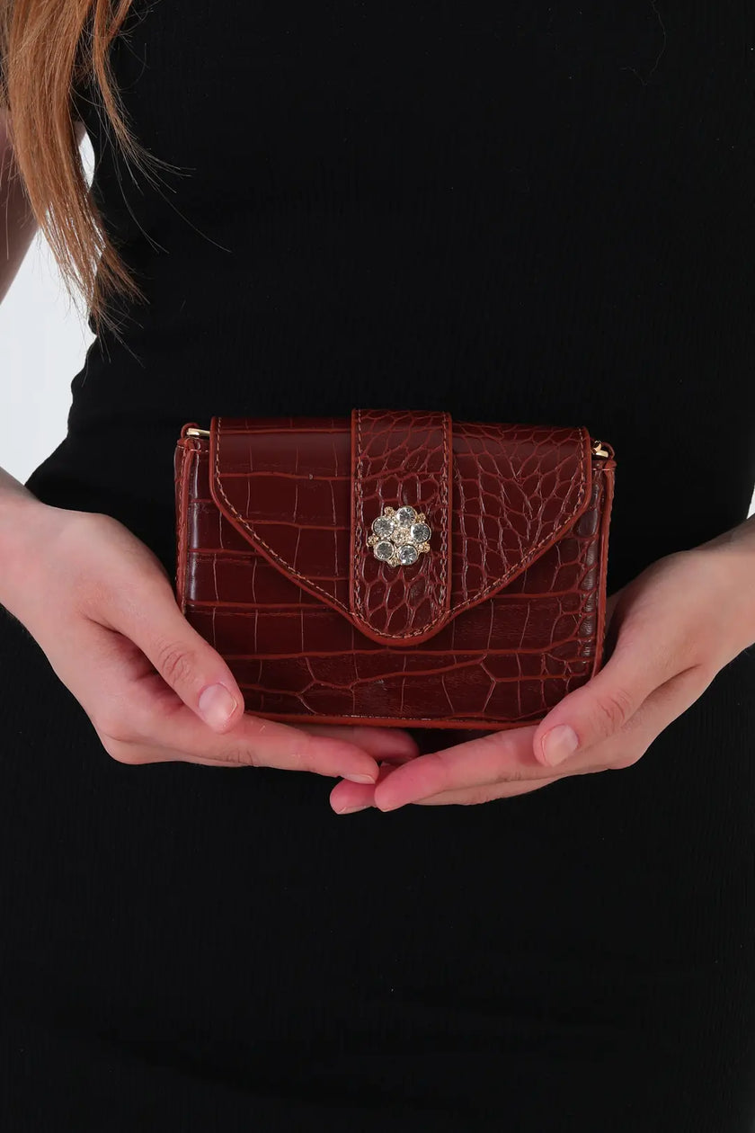 Rummel Zincirli Mini Çanta Taba