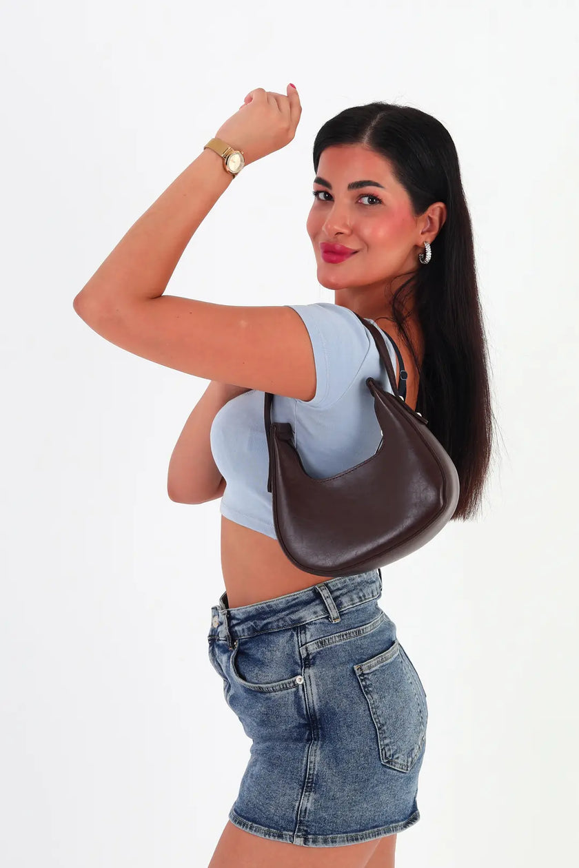 Heiro Oval Baget Çanta Kahverengi