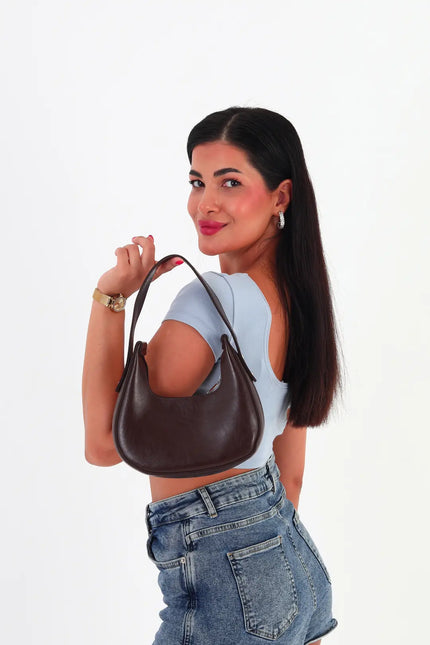 Heiro Oval Baget Çanta Kahverengi