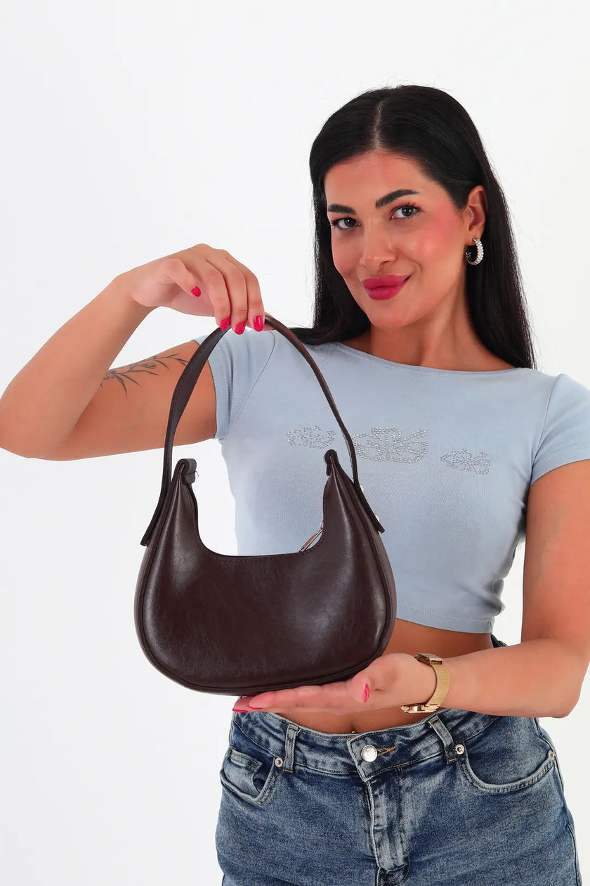 Heiro Oval Baget Çanta Kahverengi