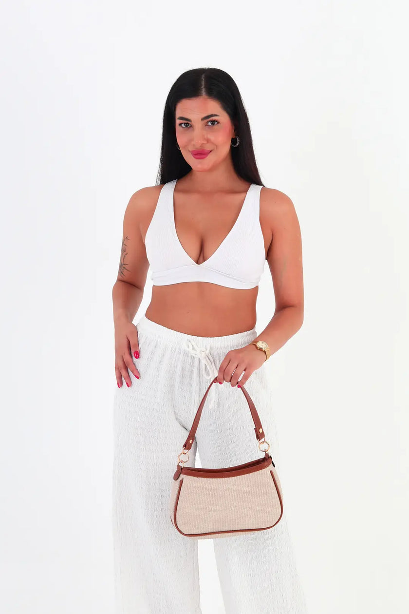 Larion Hasır Baget Çanta Taba