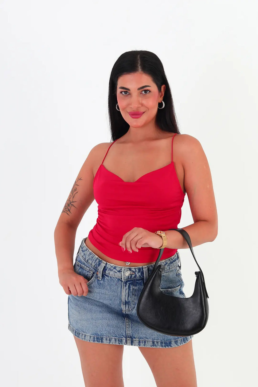 Heiro Oval Baget Çanta Siyah