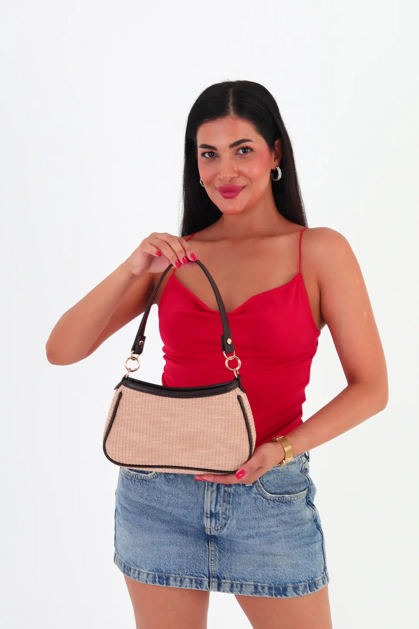 Larion Hasır Baget Çanta Kahve