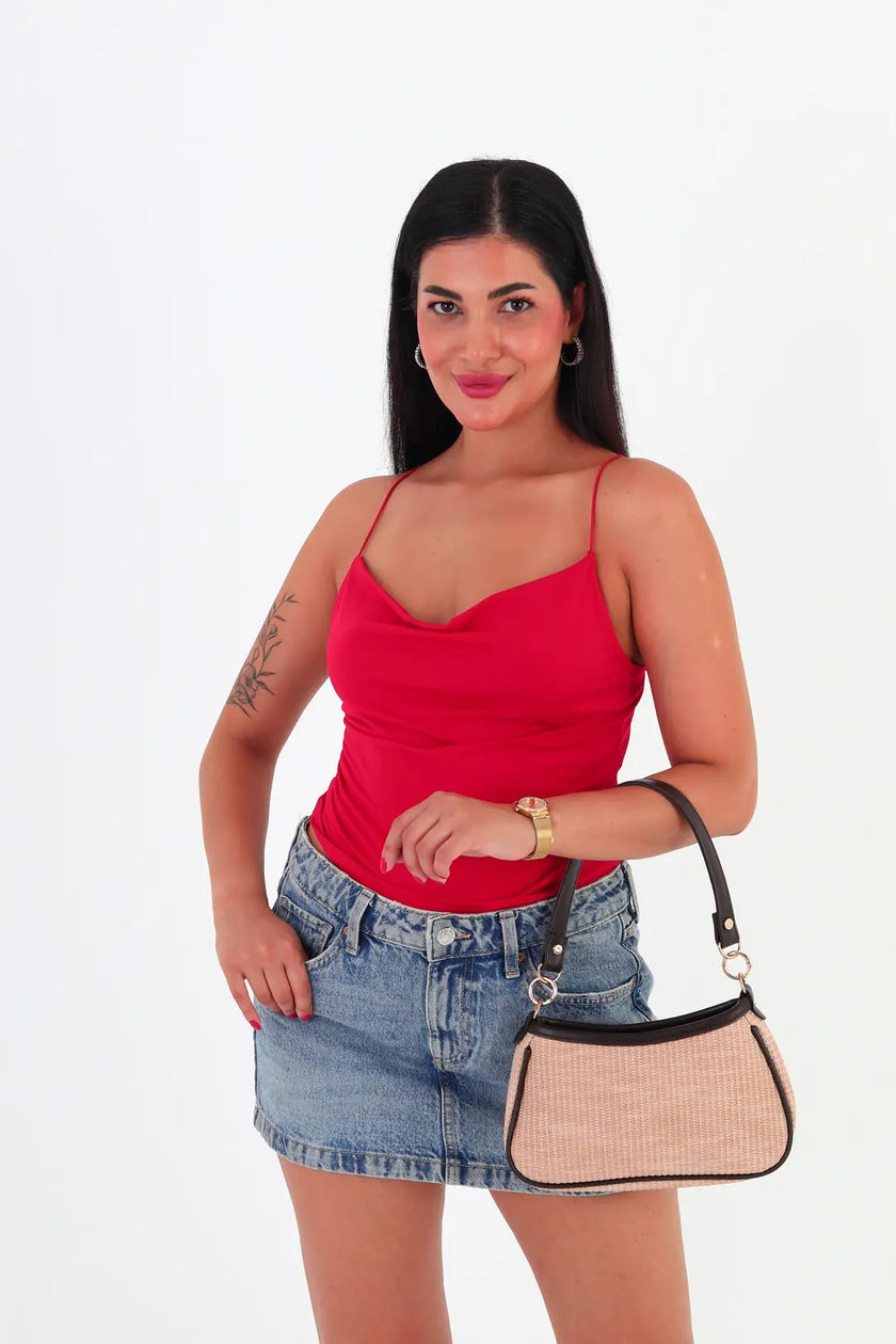 Larion Hasır Baget Çanta Kahve