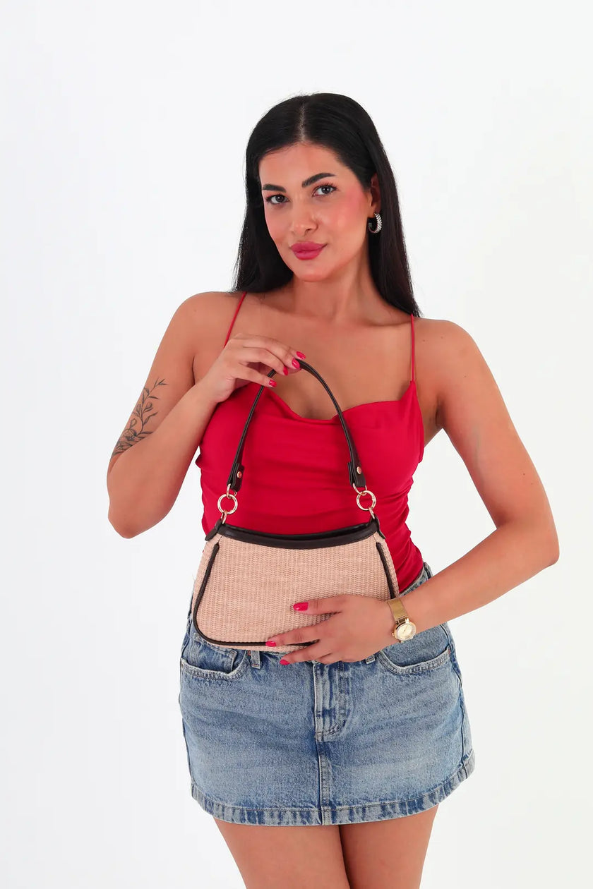 Larion Hasır Baget Çanta Kahve