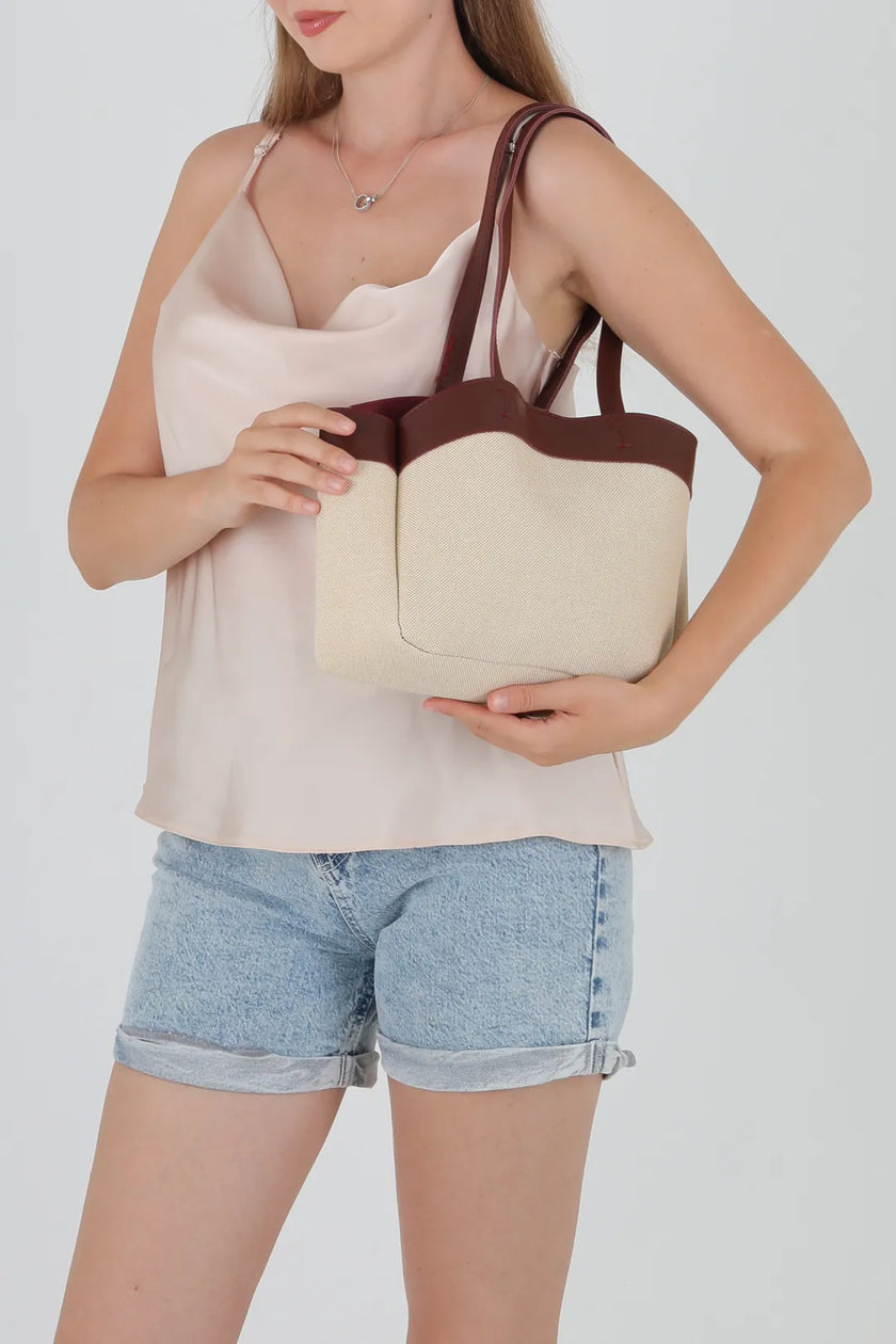 Polly Kanvas Omuz Çantası Bordo