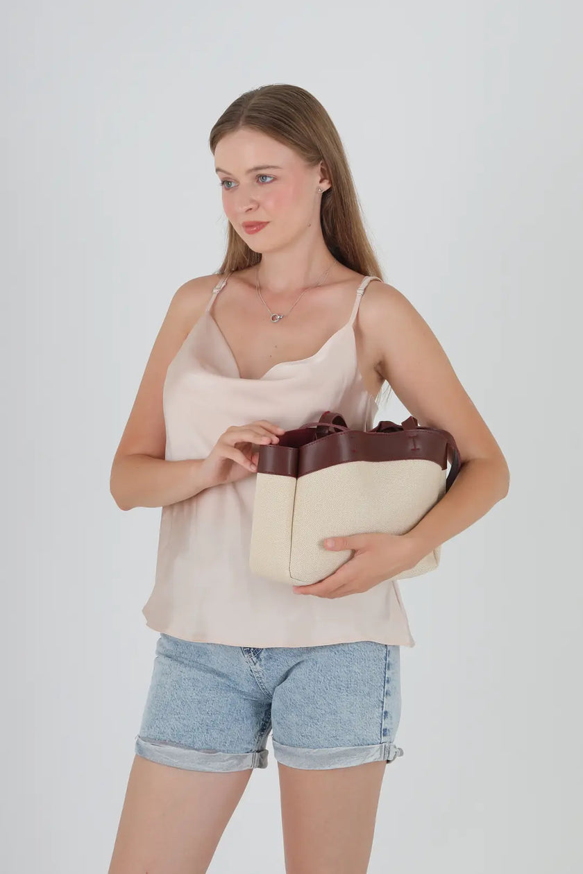 Polly Kanvas Omuz Çantası Bordo