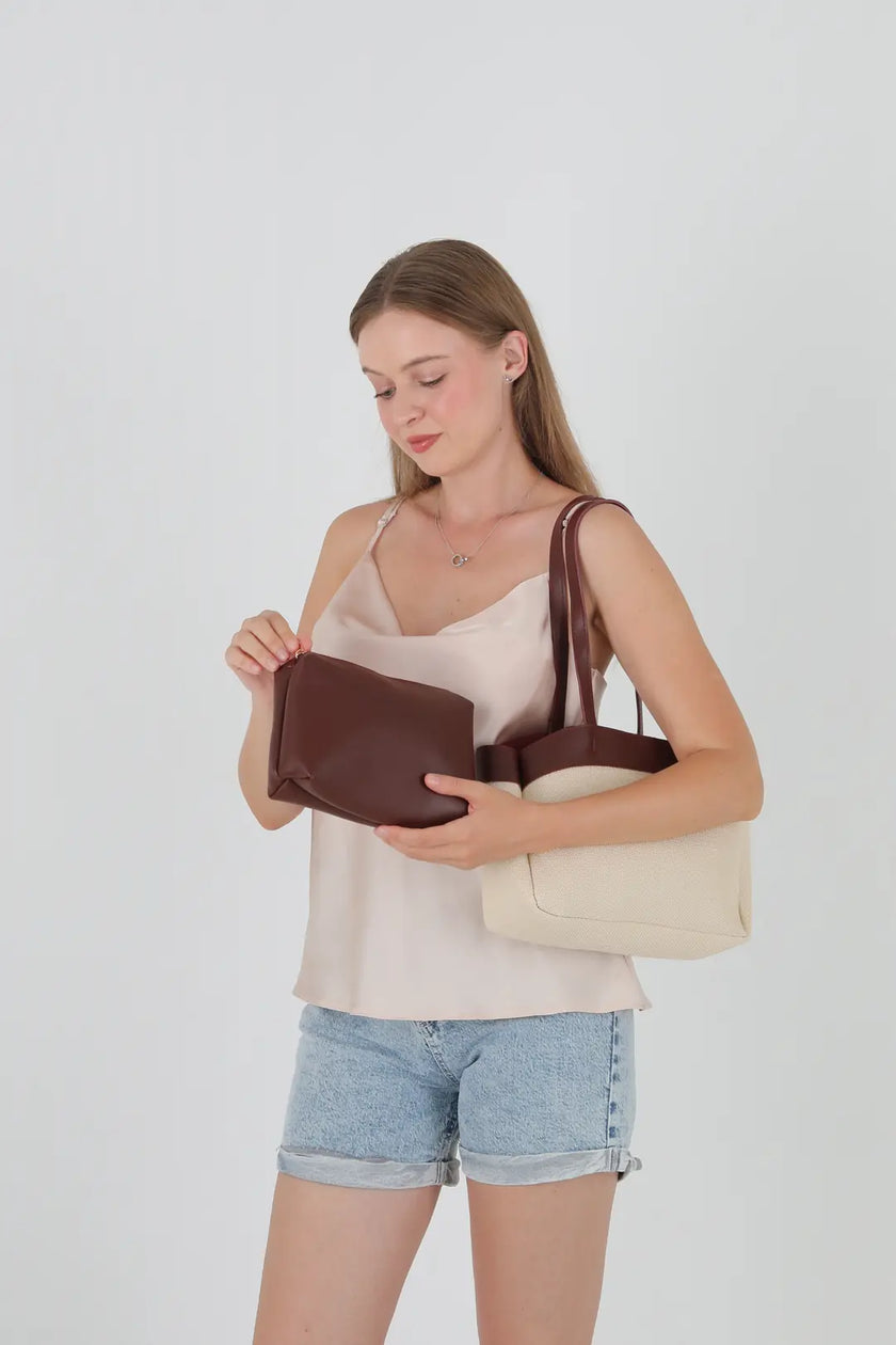 Polly Kanvas Omuz Çantası Bordo