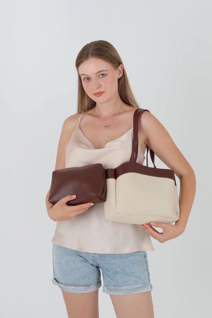 Polly Kanvas Omuz Çantası Bordo