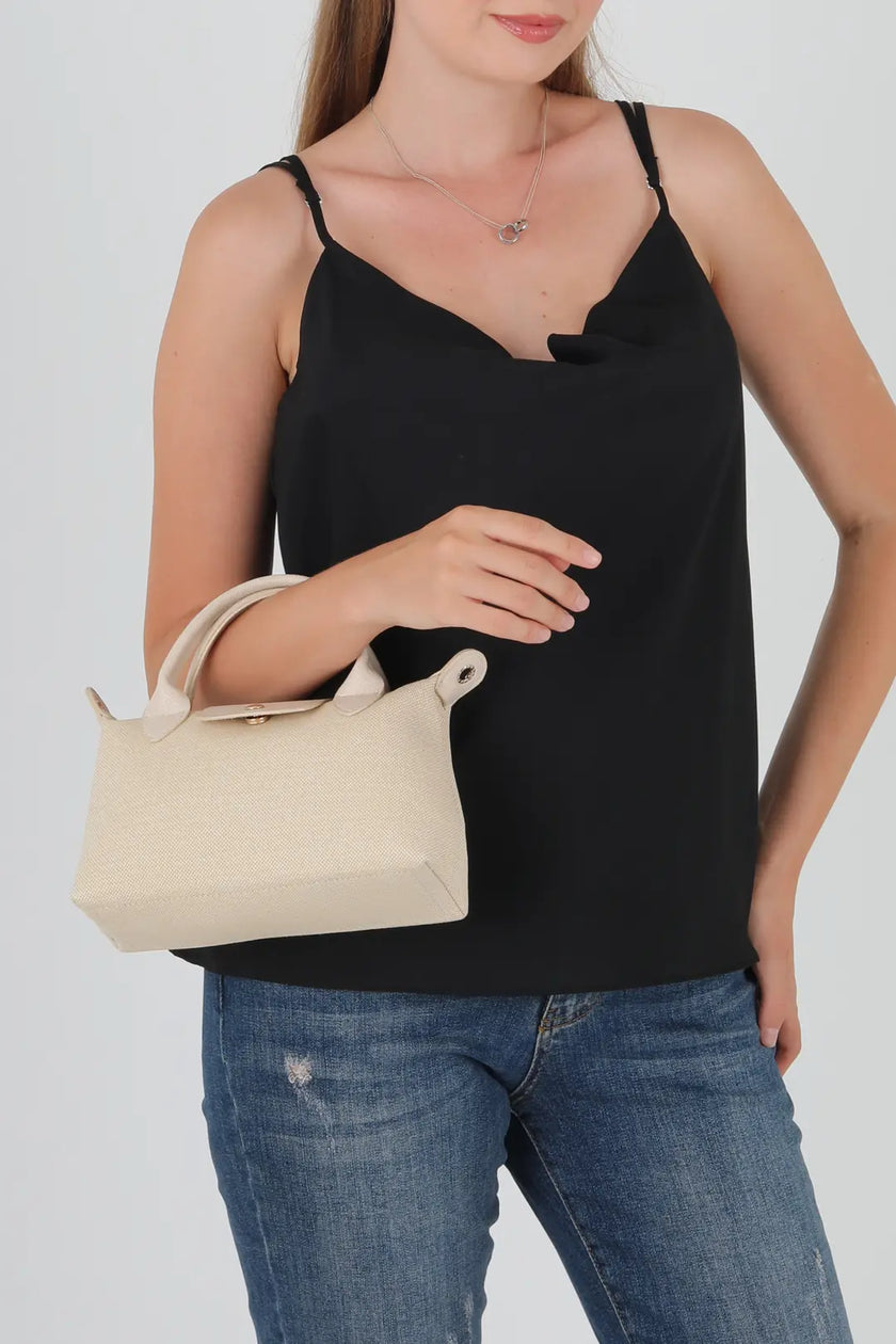 Norvis Kanvas Omuz Çanta Krem