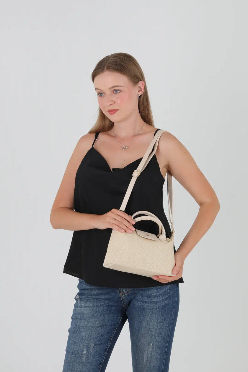 Norvis Kanvas Omuz Çanta Krem