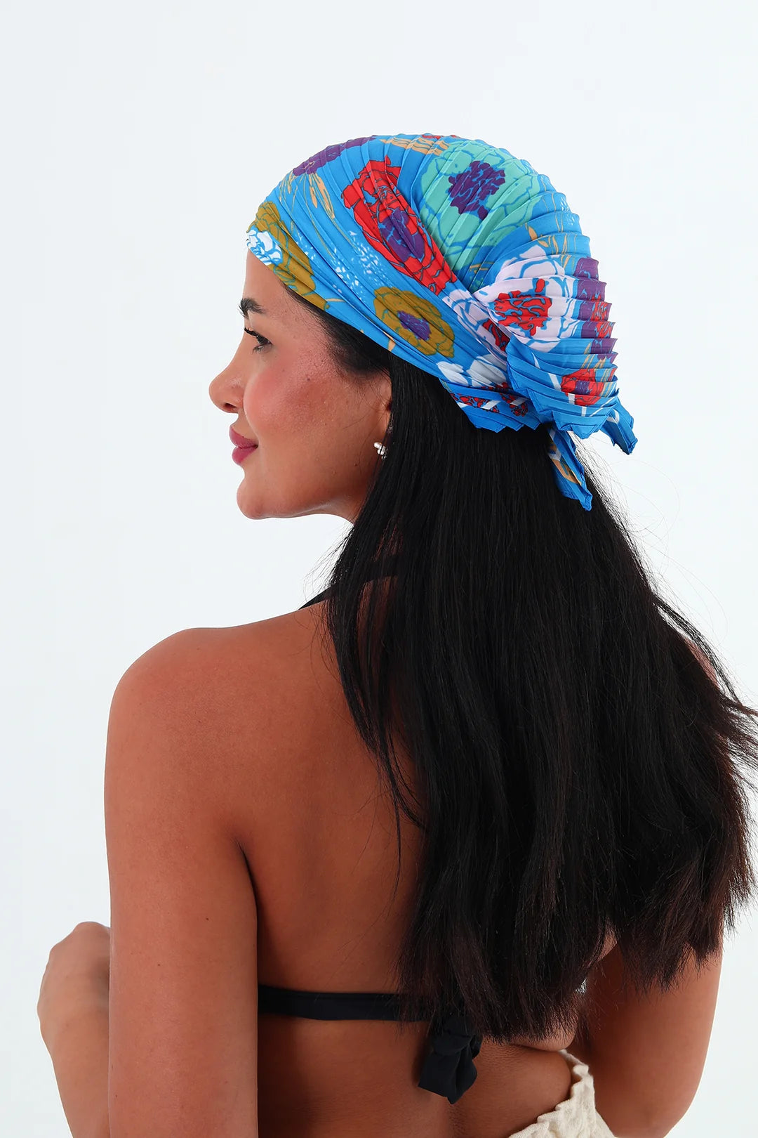Rose çok renkli piliseli bandana,fular Mavi
