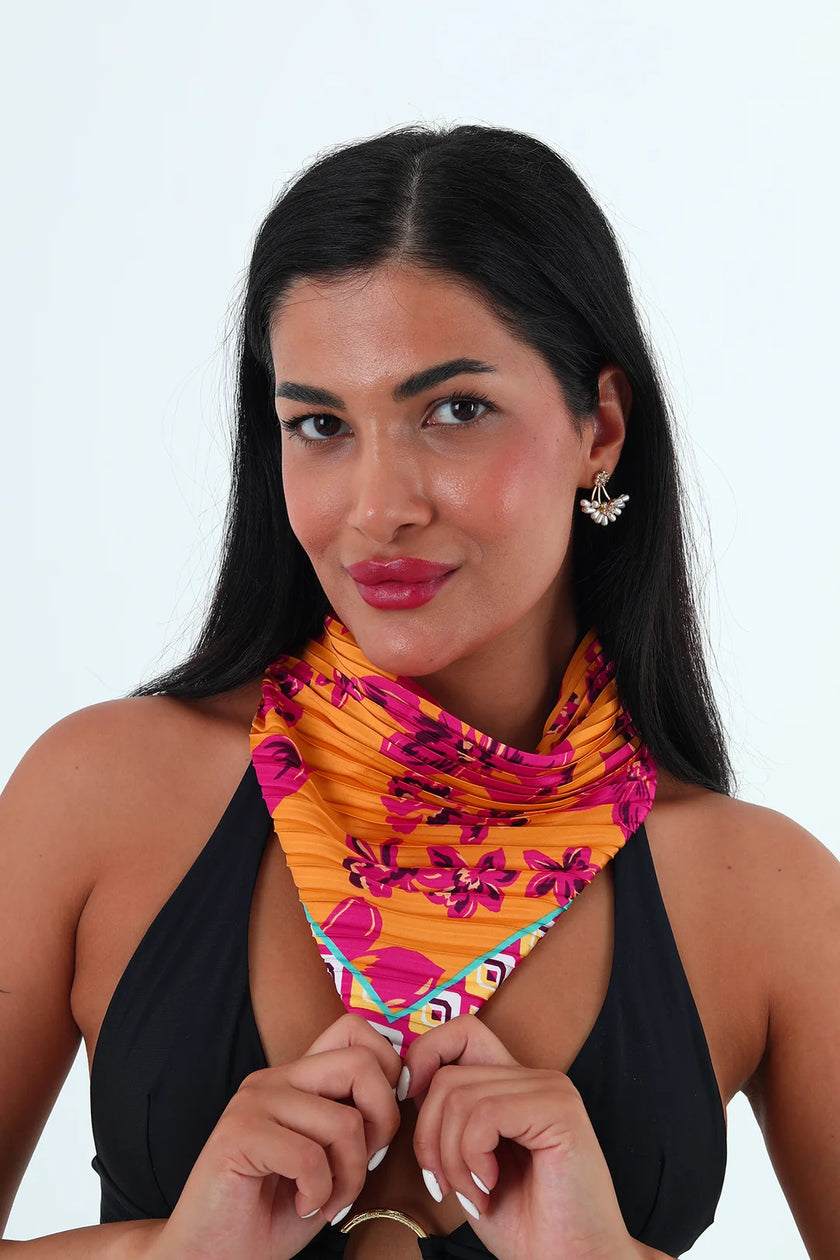 Rose çok renkli piliseli bandana,fular Renkli