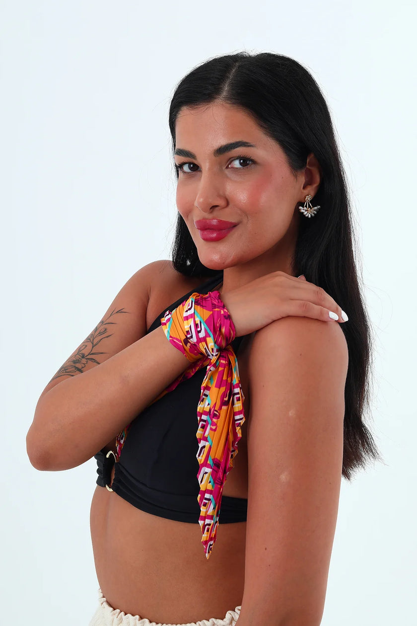 Rose çok renkli piliseli bandana,fular Renkli