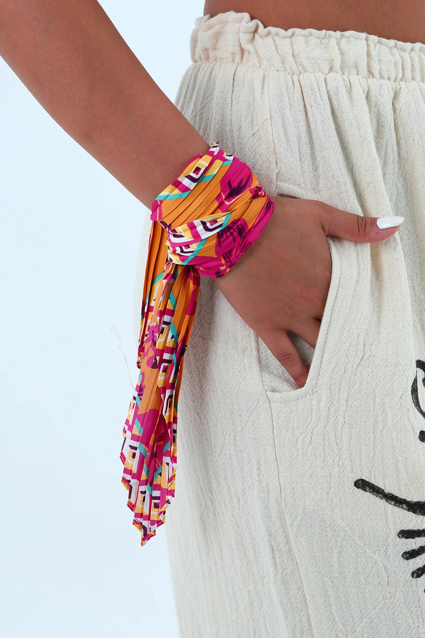 Rose çok renkli piliseli bandana,fular Renkli