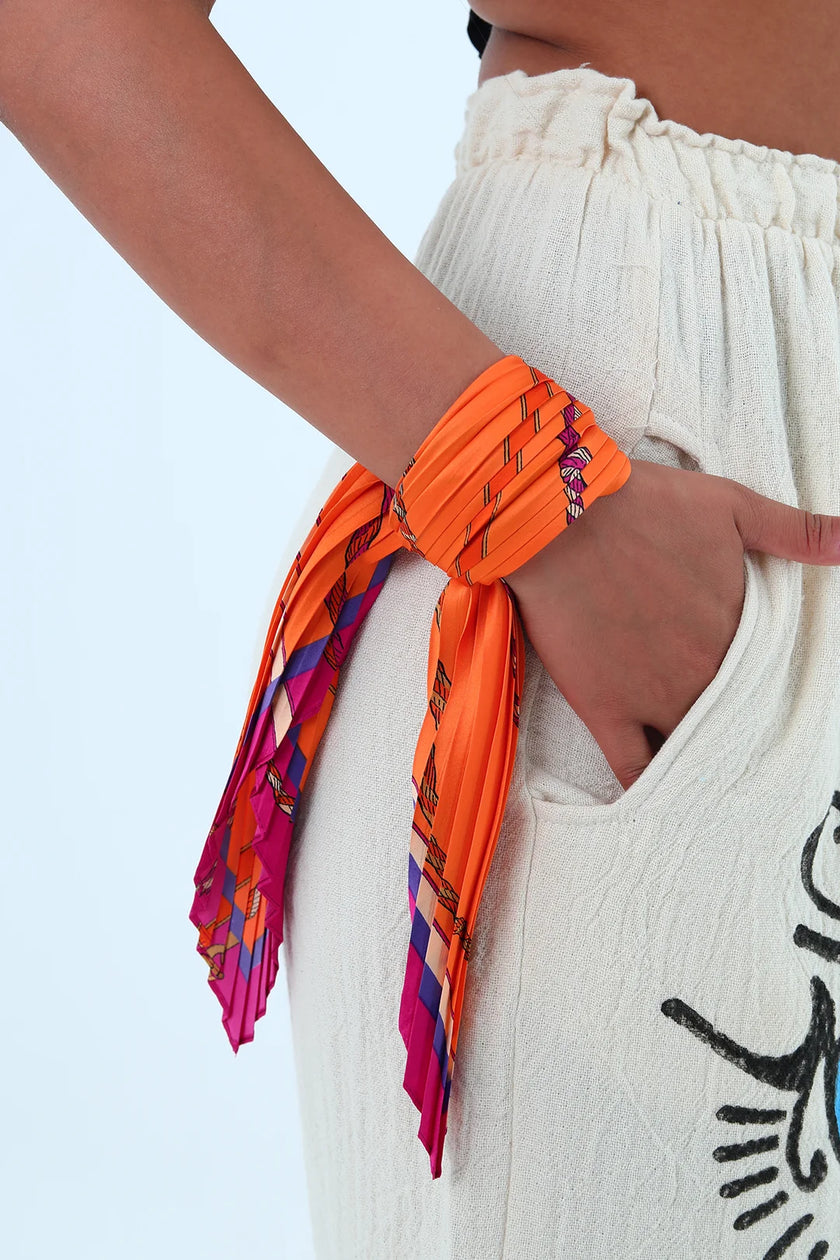 Rose çok renkli piliseli bandana,fular Turuncu