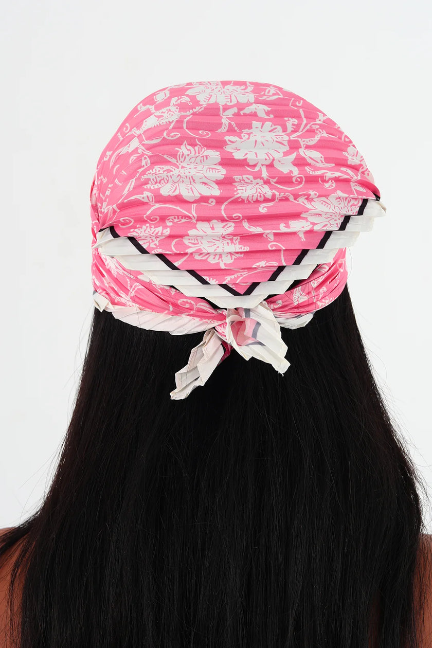 Rose çok renkli piliseli bandana,fular Pembe