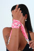 Rose çok renkli piliseli bandana,fular Pembe