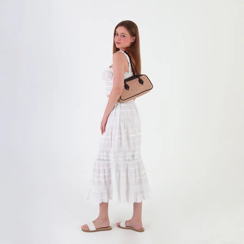 Sunny Hasır Baget Çanta  - Kahverengi