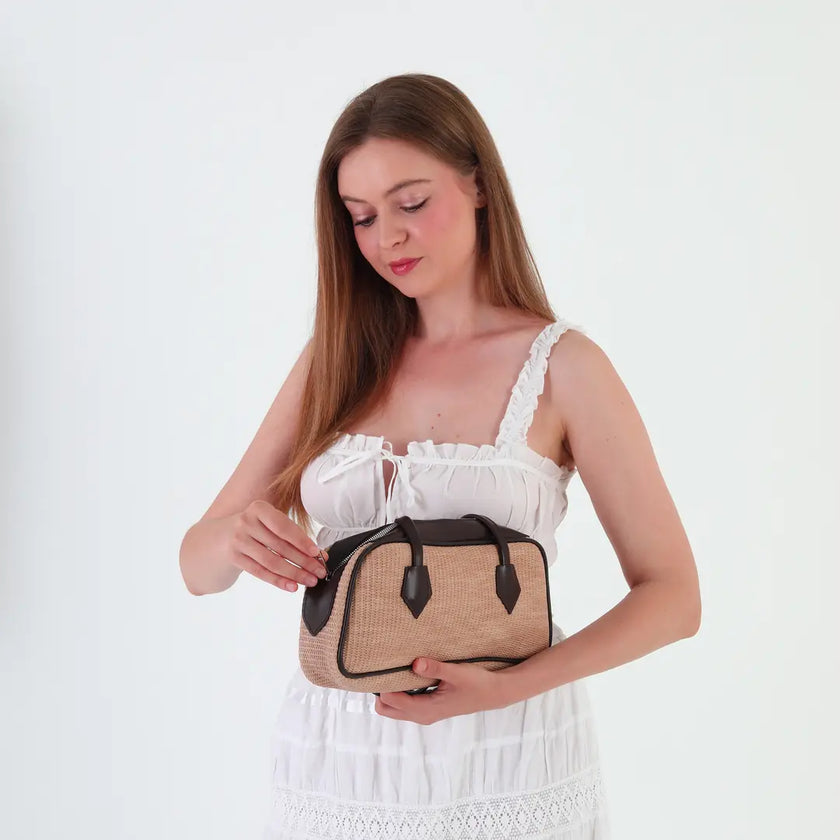 Sunny Hasır Baget Çanta  - Kahverengi