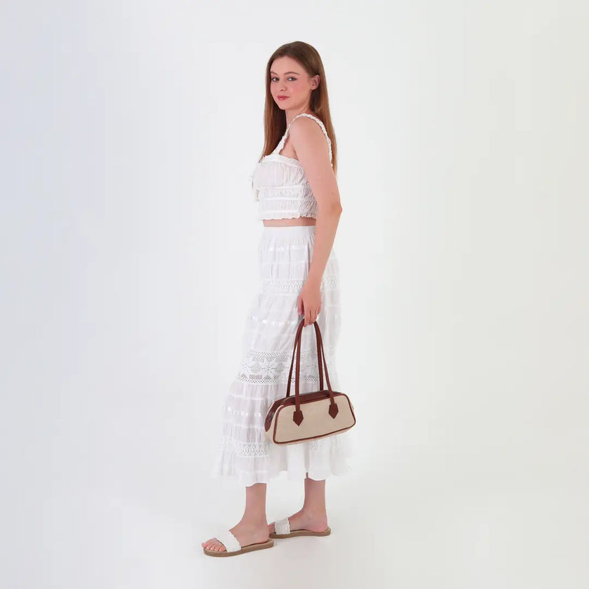 Sunny Hasır Baget Çanta - Taba