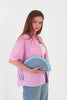 Venice Hasır Clutch Çanta Mavi