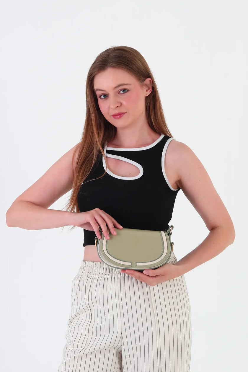 Daisy Kapaklı Çapraz Çanta Yeşil