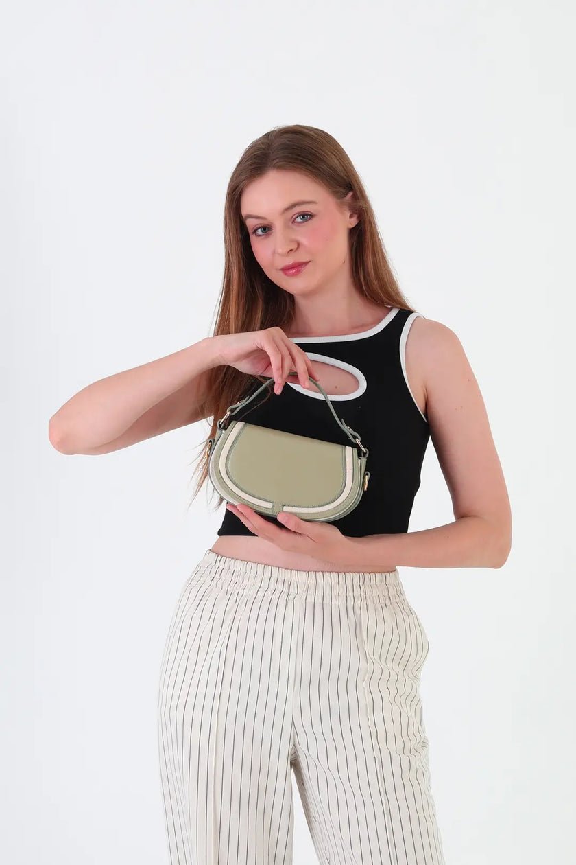 Daisy Kapaklı Çapraz Çanta Yeşil