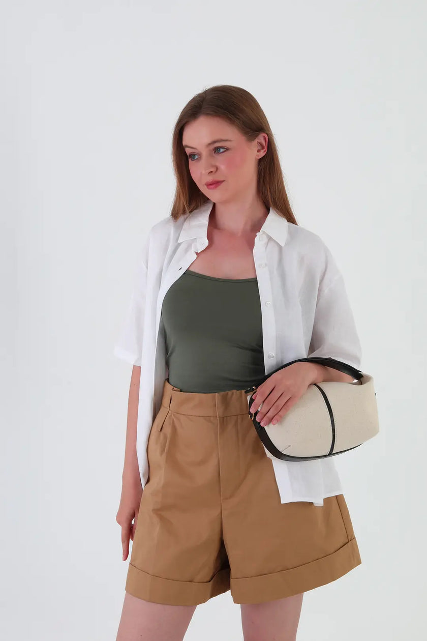 Flowers Kanvas El Çantası Siyah