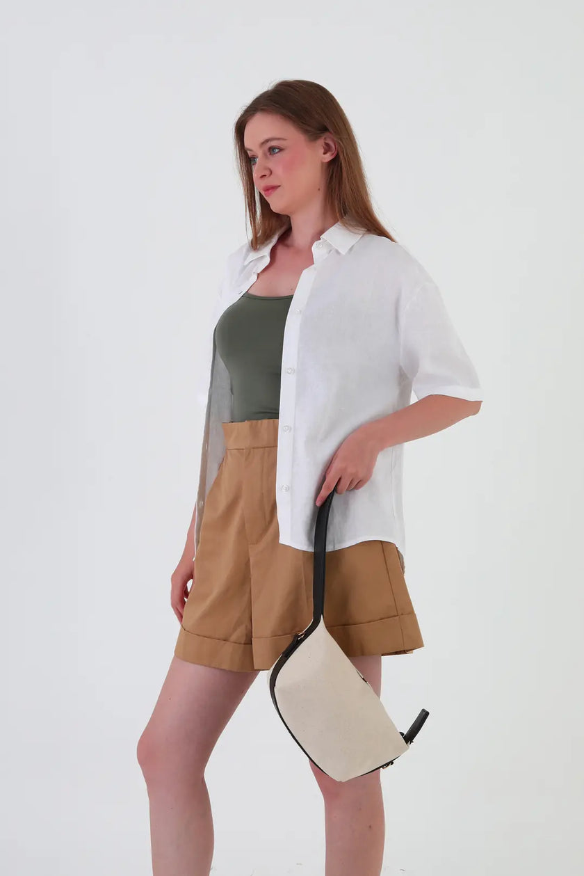 Flowers Kanvas El Çantası Siyah