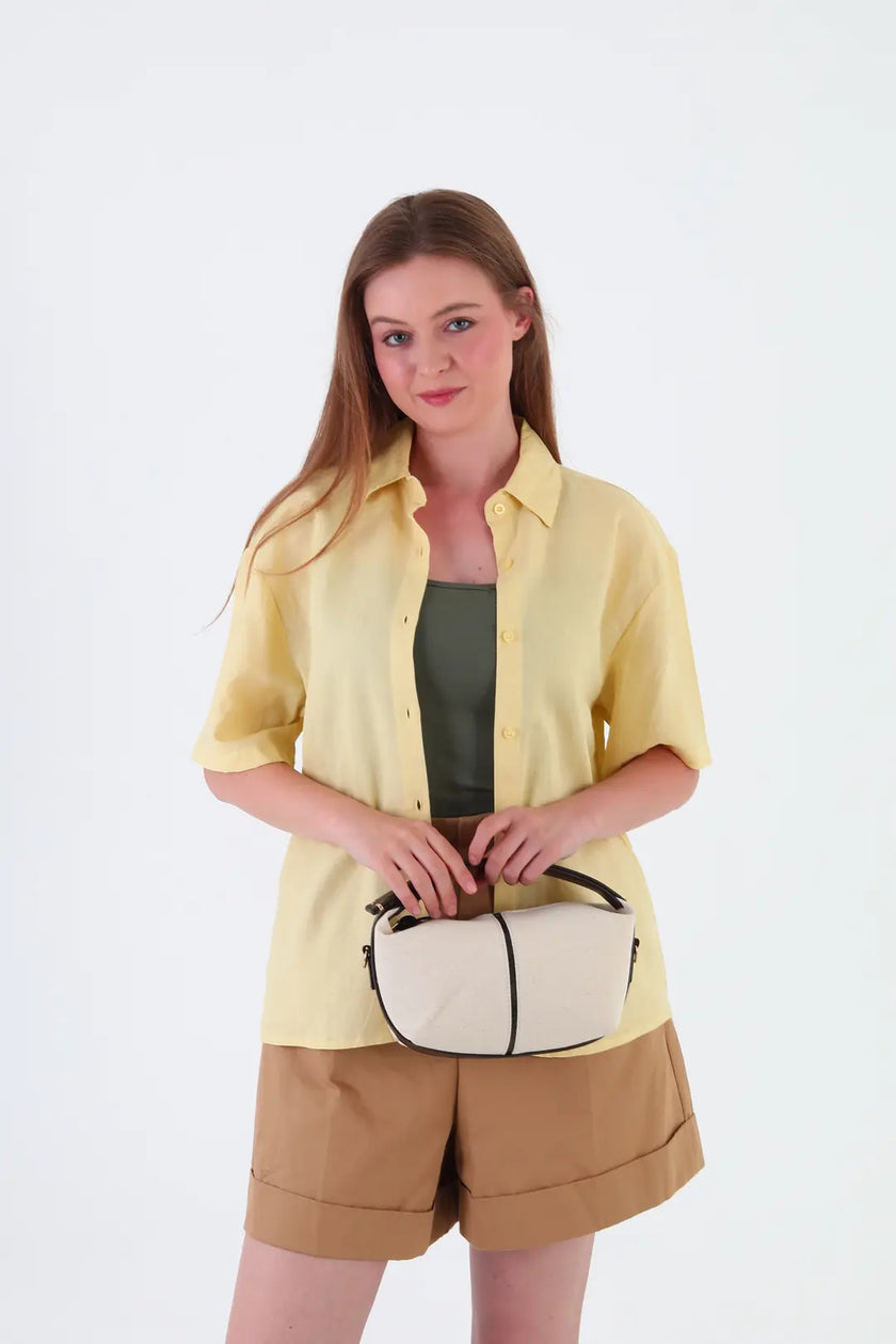 Flowers Kanvas El Çantası Kahve