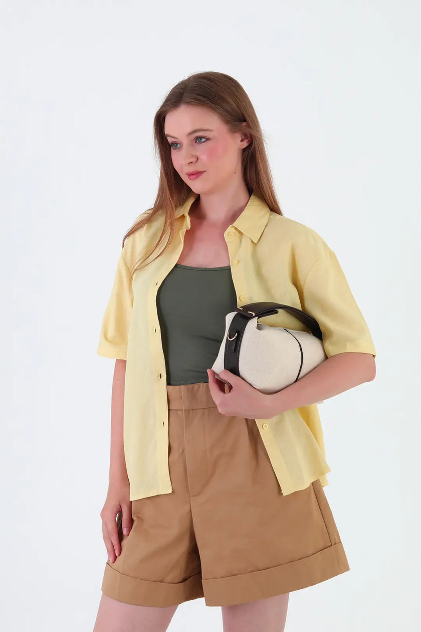 Flowers Kanvas El Çantası Kahve