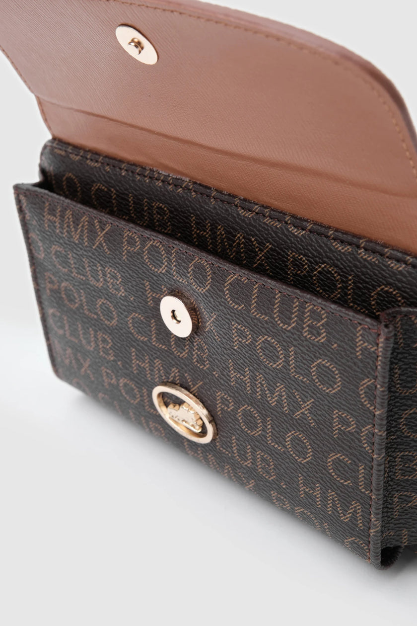 Suni Deri Zincirli Cüzdan - Kahverengi