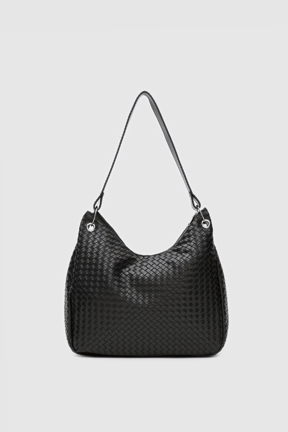 Nervo Örgülü Omuz Çantası Siyah