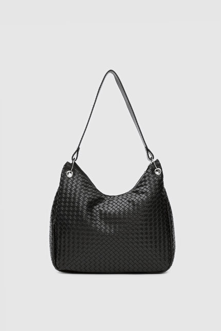 Nervo Örgülü Omuz Çantası Siyah