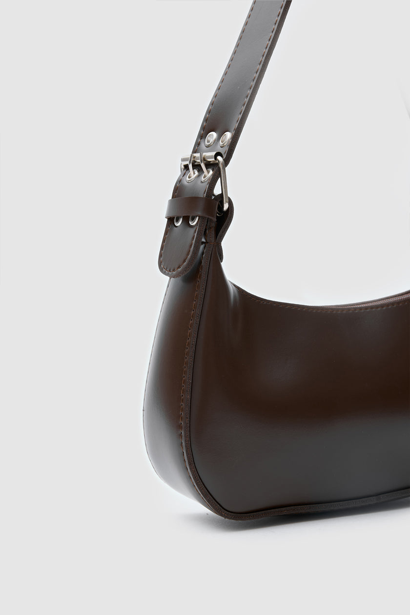 Rivo Oval Baget Çanta Acı Kahve