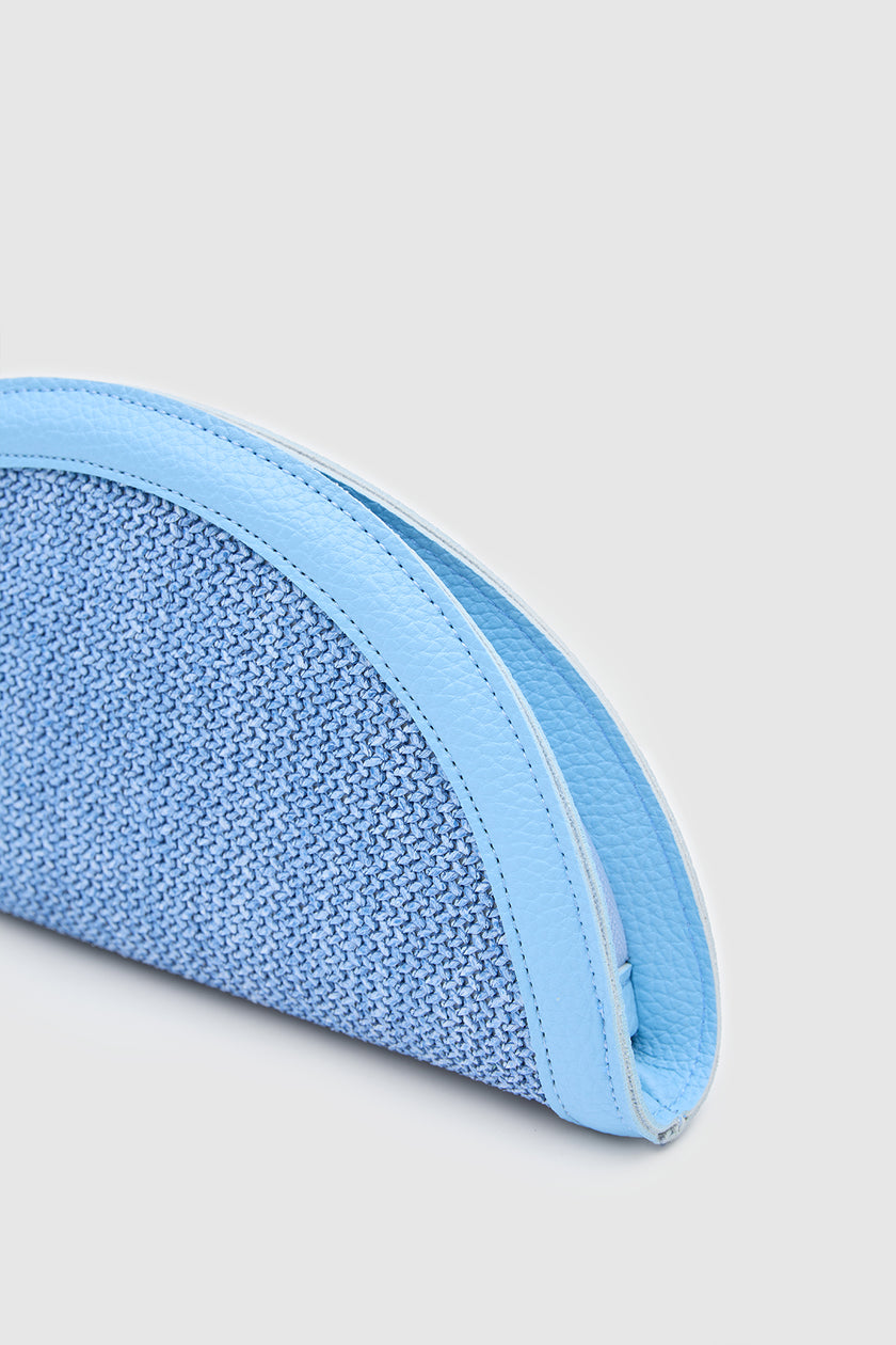 Venice Hasır Clutch Çanta Mavi