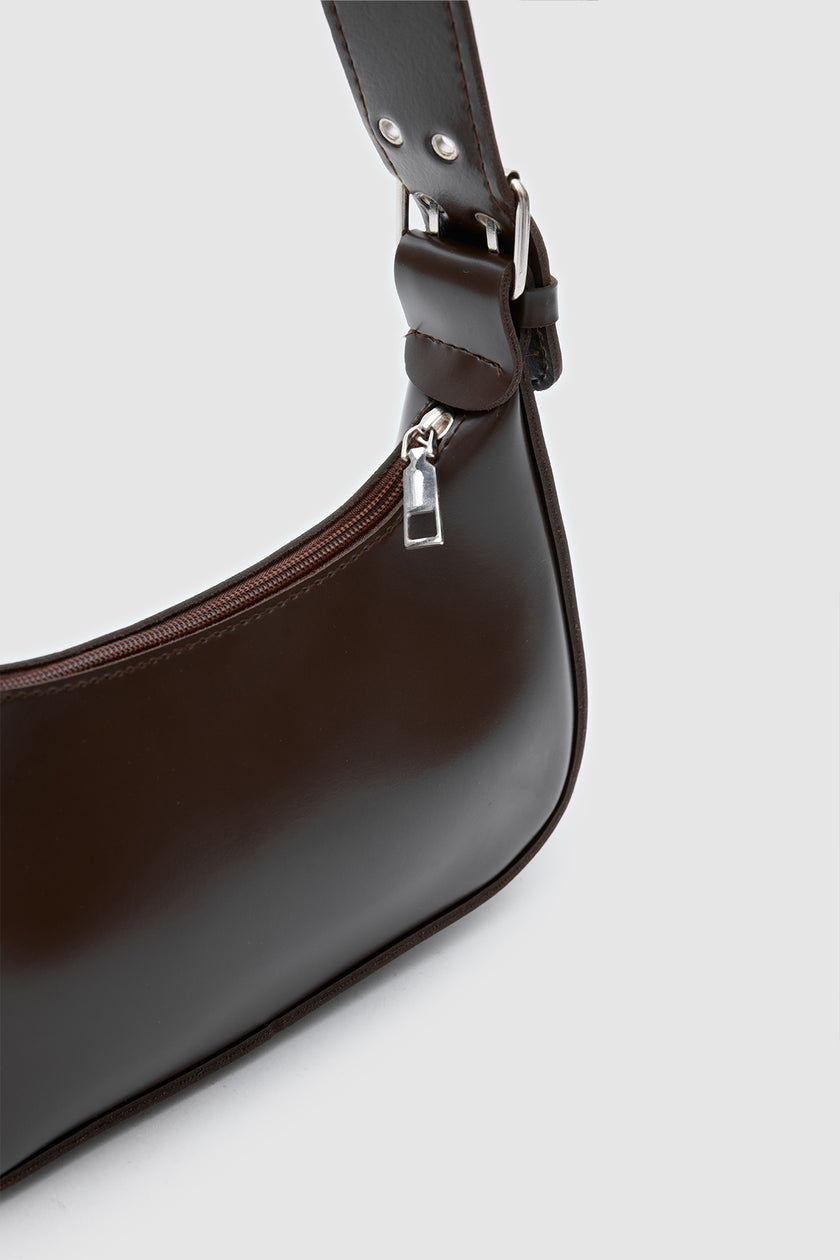 Rivo Oval Baget Çanta Acı Kahve