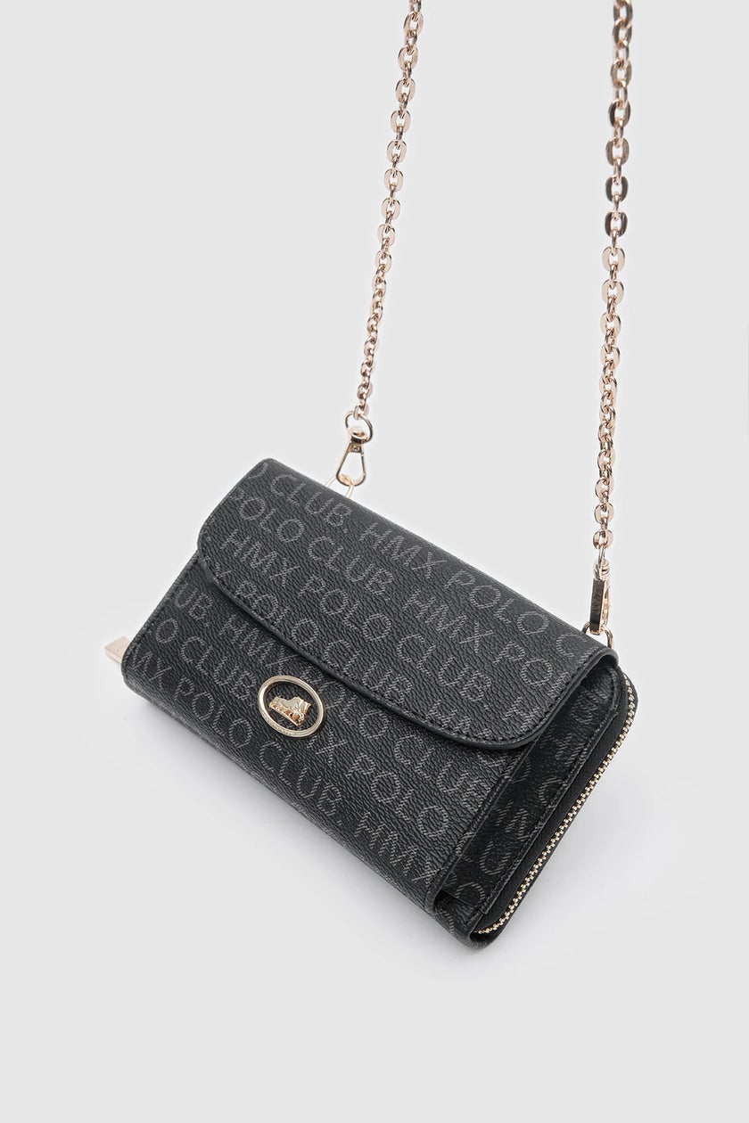 Suni Deri Zincirli Cüzdan - Siyah