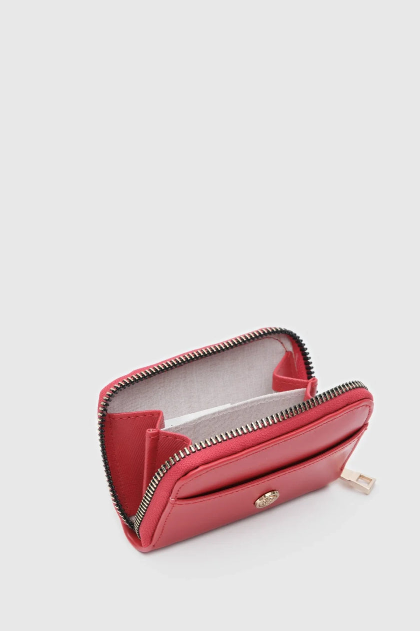 Mika Mat Detay Bozukparalık Cüzdan Kırmızı