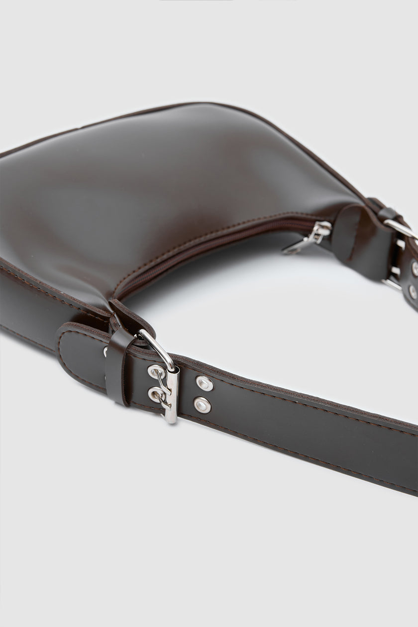 Rivo Oval Baget Çanta Acı Kahve