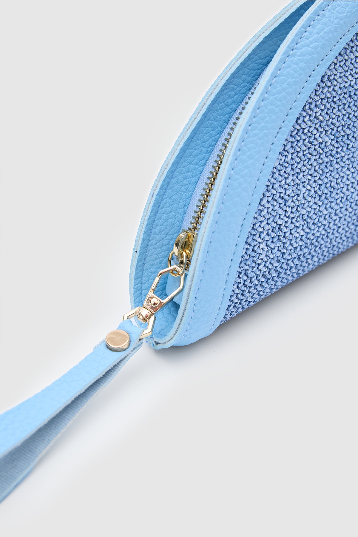 Venice Hasır Clutch Çanta Mavi