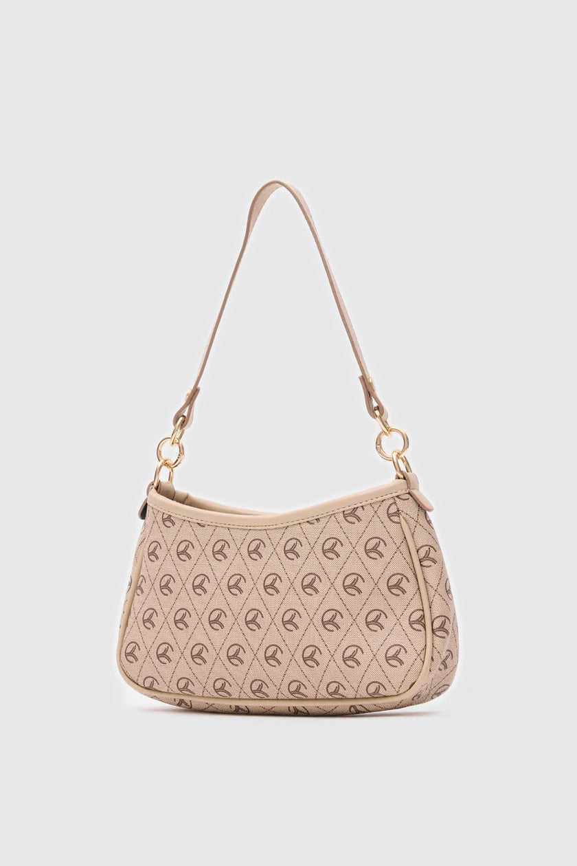 Panna Monogrom Baget Çanta Vizon