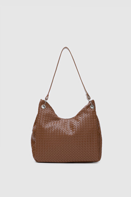 Nervo Örgülü Omuz Çantası Taba