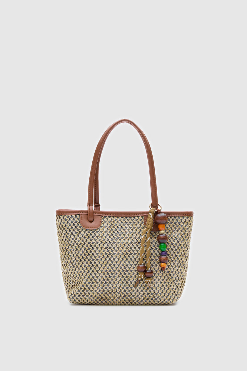 Orchid Hasır El ve Omuz Çantası Taba