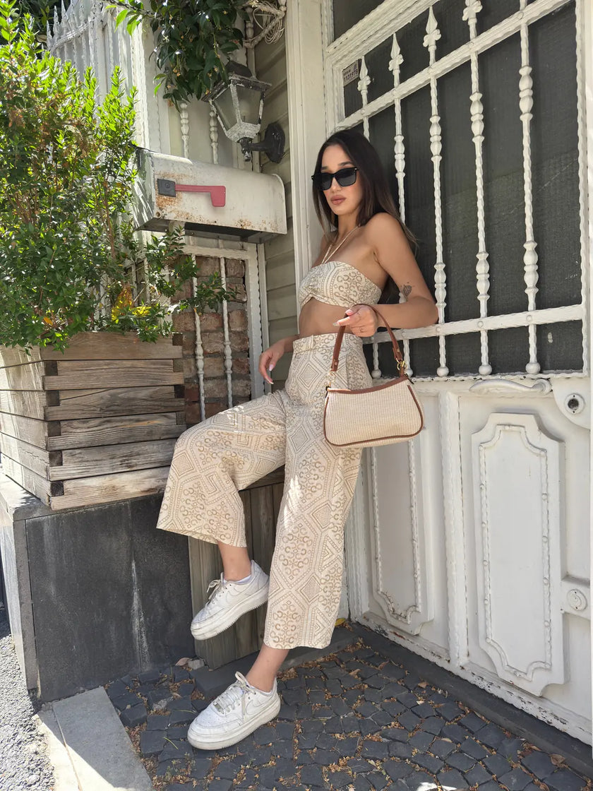 Larion Hasır Baget Çanta Taba